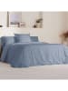 ethere Perkal dekbedovertrek blauw