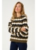 CULTURE Sweter "Anthonia" w kolorze oliwkowo-kremowo-czarnym