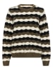 CULTURE Sweter "Anthonia" w kolorze oliwkowo-kremowo-czarnym