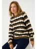 CULTURE Sweter "Anthonia" w kolorze oliwkowo-kremowo-czarnym