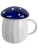 Folkifreckles Tasse "Mushroom" in Weiß/ Dunkelblau - (H)11 cm
