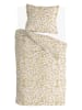 Walra Renforcé-Bettwäsche-Set "Lovely Leaves" in Beige/ Hellbraun