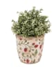 Clayre & Eef Blumentopf in Beige/ Rot - (H)13 x Ø 13 cm