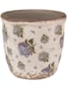Clayre & Eef Blumentopf in Beige/ Lila - (H)10 x Ø 11 cm