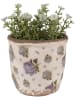 Clayre & Eef Blumentopf in Beige/ Lila - (H)10 x Ø 11 cm