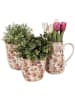 Clayre & Eef Blumentopf in Beige/ Rosa - (H)11 x Ø 11 cm
