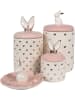 Clayre & Eef Voorraadpotten crème/lichtroze - (H)23 x Ø 12 cm