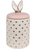 Clayre & Eef Voorraadpot crème/lichtroze - (H)22 x Ø 11 cm