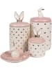 Clayre & Eef Voorraadpot crème/lichtroze - (H)22 x Ø 11 cm