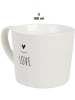 Clayre & Eef Kaffeetasse in Weiß/ Schwarz - 300 ml