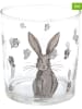 Clayre & Eef 2-delige set: drinkglazen transparant/grijs - 340 ml