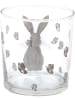 Clayre & Eef 2-delige set: drinkglazen transparant/grijs - 340 ml