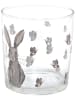 Clayre & Eef 2-delige set: drinkglazen transparant/grijs - 340 ml