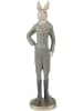 Clayre & Eef Decoratief figuur "Konijntje" beige/groen - (B)5 x (H)20 x (D)4 cm