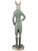 Clayre & Eef Decoratief figuur "Konijntje" beige/groen - (B)5 x (H)20 x (D)4 cm