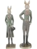 Clayre & Eef Decoratief figuur "Konijntje" beige/groen - (B)5 x (H)20 x (D)4 cm