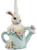 Clayre & Eef Decoratieve hanger "Konijntje" wit/mintgroen - (B)8 x (H)10 x (D)4 cm