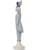 Clayre & Eef Decofiguur "Konijntje" wit/lichtblauw - (B)9 x (H)35 x (D)9 cm