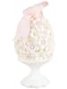 Clayre & Eef Decoratief figuur "Ei" wit/lichtroze - (H)20 x Ø 10 cm