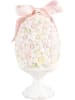 Clayre & Eef Decoratief figuur "Ei" wit/lichtroze - (H)20 x Ø 10 cm