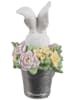 Clayre & Eef Decoratief object "Konijntje" wit/meerkleurig - (B)9 x (H)15 x (D)8 cm