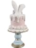 Clayre & Eef Decoratief object "Konijntje" wit/lichtroze/mintgroen - (H)20 x Ø 9 cm
