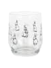 Clayre & Eef 2-delige set: drinkglazen transparant/zwart - 300 ml