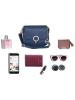 Mia Tomazzi Leder-Umhängetasche "Carracci" in Blau - (B)23 x (H)18 x (T)7,5 cm
