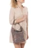 Mia Tomazzi Leder-Schultertasche "Benaco" in Taupe - (B)28 x (H)31 x (T)15 cm