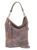 Mia Tomazzi Leder-Schultertasche "Benaco" in Taupe - (B)28 x (H)31 x (T)15 cm