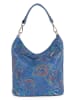 Mia Tomazzi Leder-Schultertasche "Benaco" in Blau - (B)28 x (H)31 x (T)15 cm