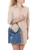 Mia Tomazzi Leder-Schultertasche "Benaco" in Blau - (B)28 x (H)31 x (T)15 cm