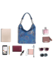 Mia Tomazzi Leder-Schultertasche "Benaco" in Blau - (B)28 x (H)31 x (T)15 cm