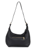 Mia Tomazzi Leder-Schultertasche "Ermanno" in Schwarz - (B)31 x (H)19 x (T)12 cm
