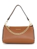 Mia Tomazzi Leren schoudertas "Zumbini" camel - (B)28 x (H)15 cm