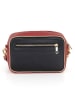 Mia Tomazzi Leren schoudertas "Venosta" zwart/rood - (B)20 x (H)10 x (D)8 cm