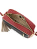 Mia Tomazzi Skórzana torebka "Venosta" w kolorze czarno-czerwonym - 20 x 10 x 8 cm
