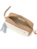 Mia Tomazzi Leder-Umhängetasche "Venosta" in Creme - (B)20 x (H)10 x (T)8 cm