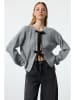 trendyol Cardigan in Grau/ Schwarz