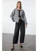 trendyol Cardigan in Grau/ Schwarz