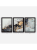 wall addiction 3er-Set: Gerahmte Holz-Kunstdrucke