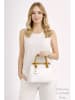 ORE10 Leder-Henkeltasche "Roser" in Weiß/ Hellbraun - (B)24 x (H)27 x (T)17 cm
