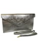 ORE10 Leder-Umhängetasche "Moiso" in Silber - (B)31 x (H)16 x (T)0,8 cm