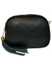 ORE10 Leder-Umhängetasche "Bristol" in Schwarz - (B)23 x (H)6 x (T)9 cm