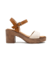Foreverfolie Sandaletten in Hellbraun/ Creme