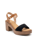 Foreverfolie Haksandalen lichtbruin/zwart