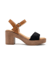Foreverfolie Haksandalen lichtbruin/zwart
