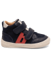 bisgaard Leder-Sneakers in Dunkelblau/ Rot