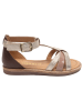 bisgaard Leder-Sandalen in Gold/ Braun