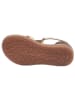 bisgaard Leder-Sandalen in Gold/ Braun